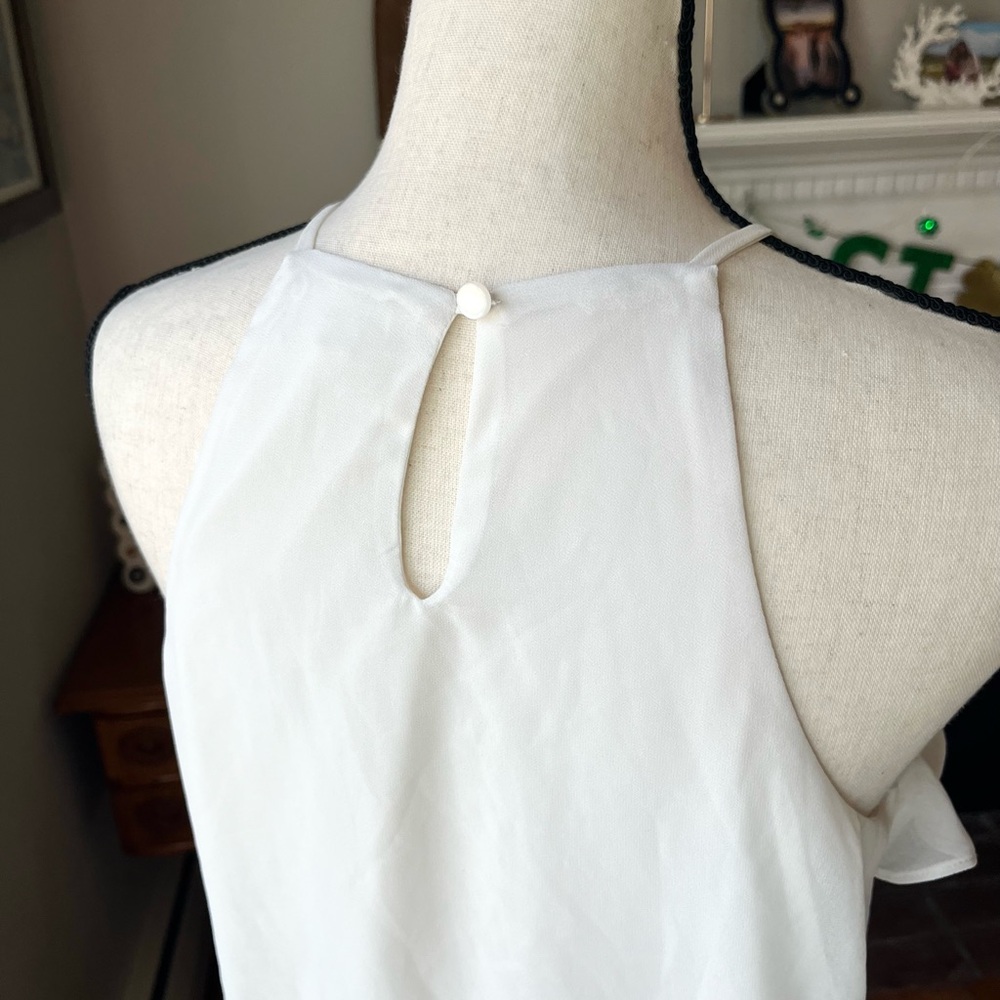 Monteau | White Ruffle Tank - Picture 8 of 10